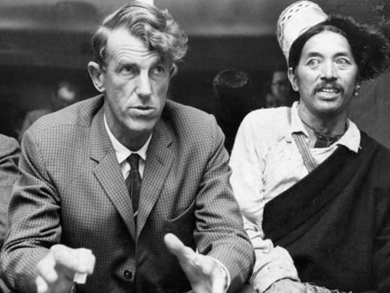 Sir Edmund Hillary with Sherpa mountaineers