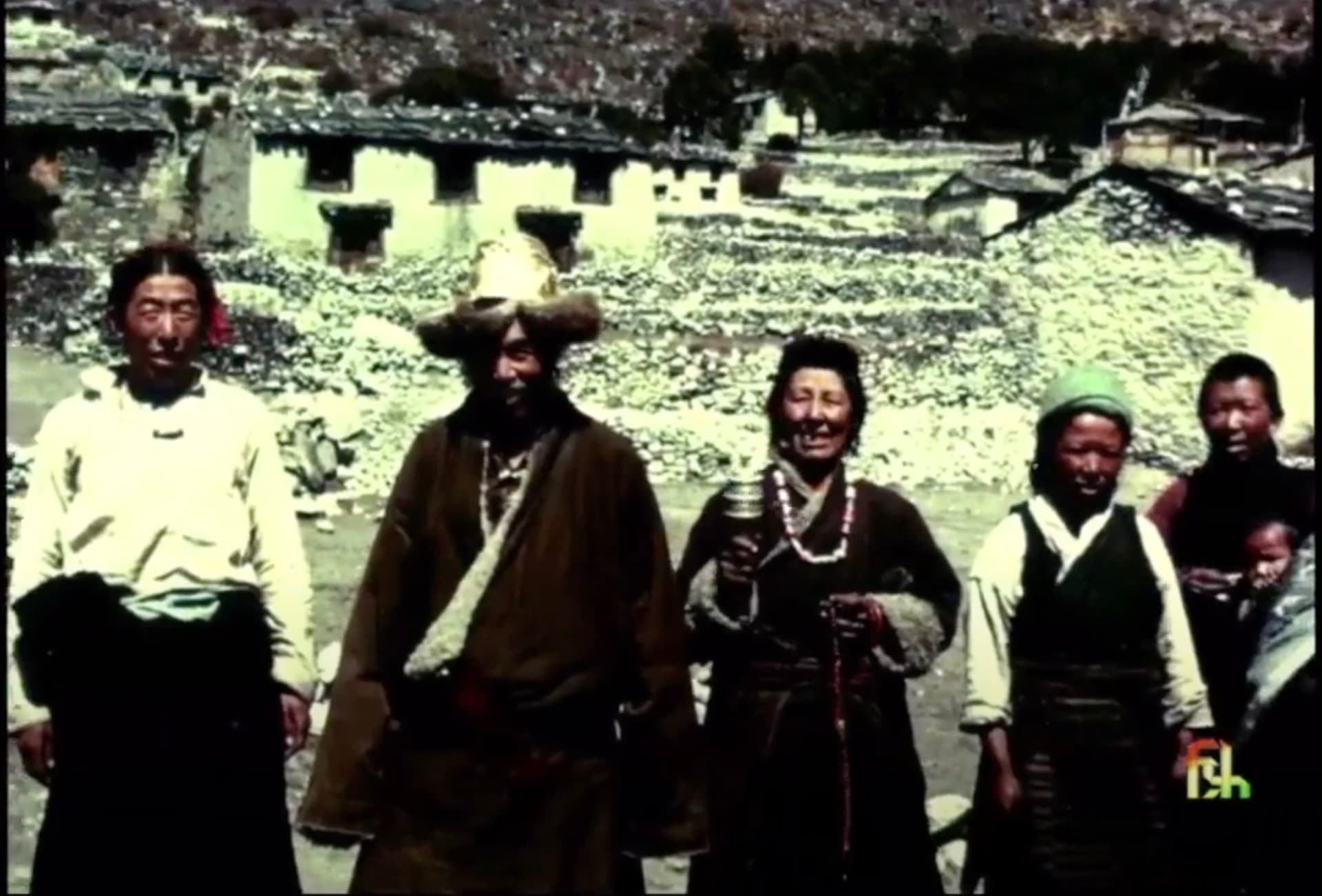 Sherpa people in traditional dress